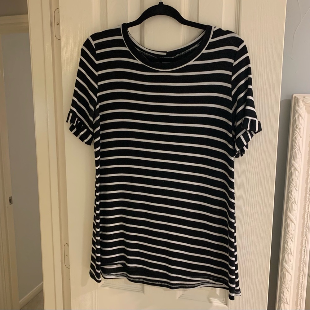 Black and white striped top